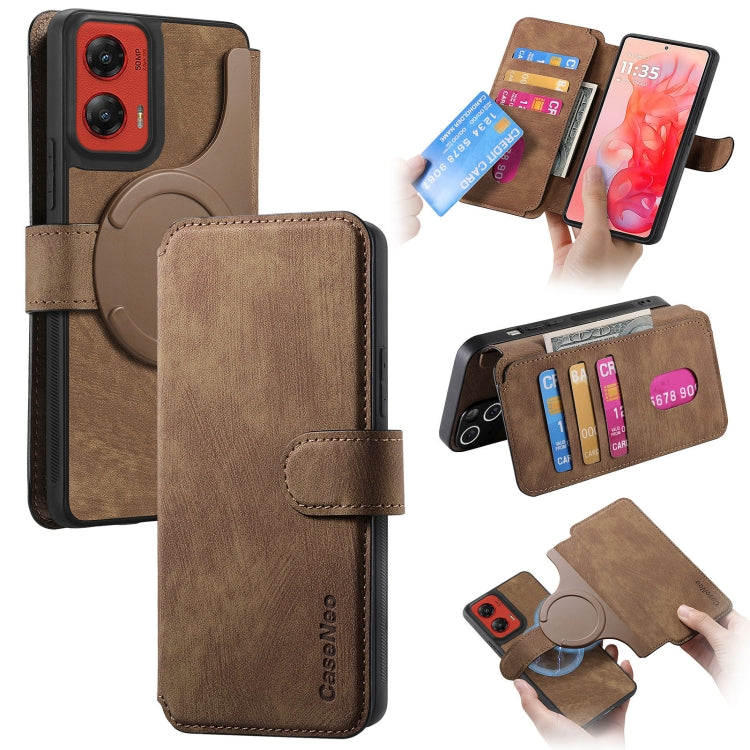 For Motorola Moto G Stylus 5G 2024 CaseNeo MagSafe RFID Anti-theft Retro Leather Phone Case(Brown) by CaseNeo