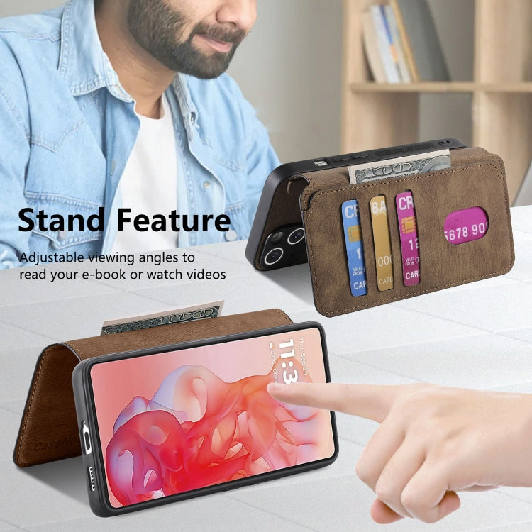 For Motorola Moto G Stylus 5G 2024 CaseNeo MagSafe RFID Anti-theft Retro Leather Phone Case(Brown) by CaseNeo