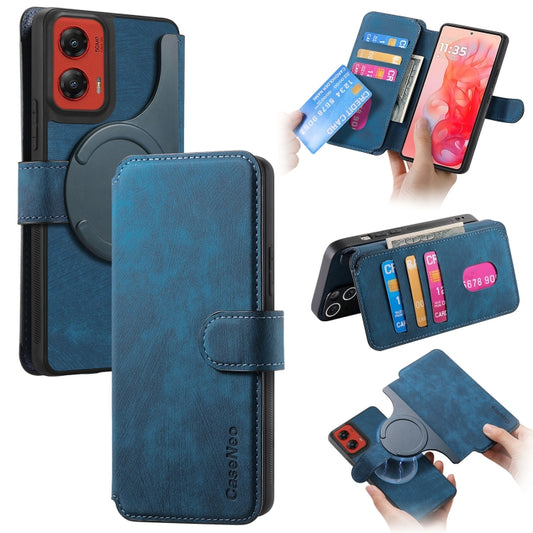 For Motorola Moto G Stylus 5G 2024 CaseNeo MagSafe RFID Anti-theft Retro Leather Phone Case(Blue) by CaseNeo