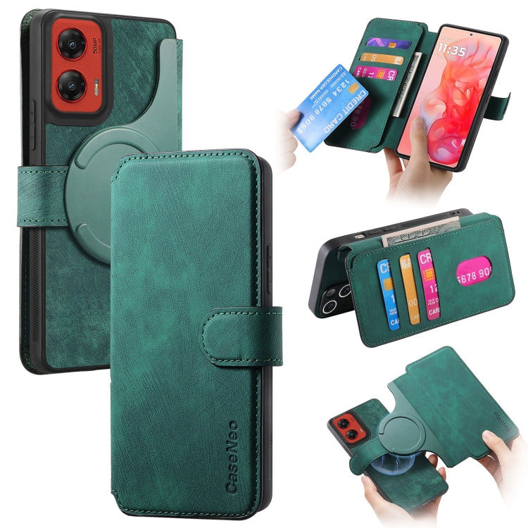 For Motorola Moto G Stylus 5G 2024 CaseNeo MagSafe RFID Anti-theft Retro Leather Phone Case(Green) by CaseNeo