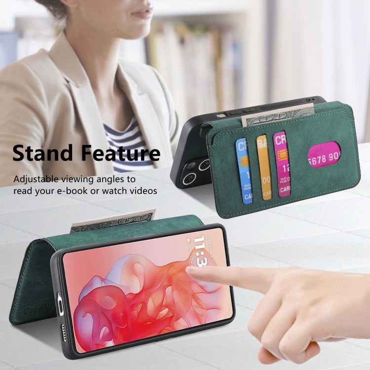 For Motorola Moto G Stylus 5G 2024 CaseNeo MagSafe RFID Anti-theft Retro Leather Phone Case(Green) by CaseNeo