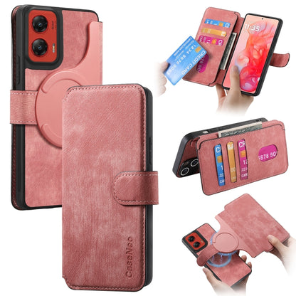 For Motorola Moto G Stylus 5G 2024 CaseNeo MagSafe RFID Anti-theft Retro Leather Phone Case(Pink) by CaseNeo