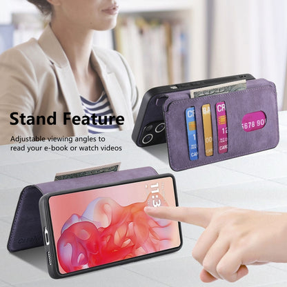 For Motorola Moto G Stylus 5G 2024 CaseNeo MagSafe RFID Anti-theft Retro Leather Phone Case(Purple) by CaseNeo