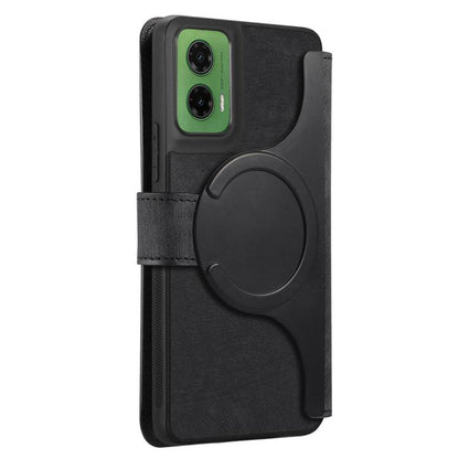 For Motorola Moto G35 CaseNeo MagSafe RFID Anti-theft Retro Leather Phone Case(Black) by CaseNeo
