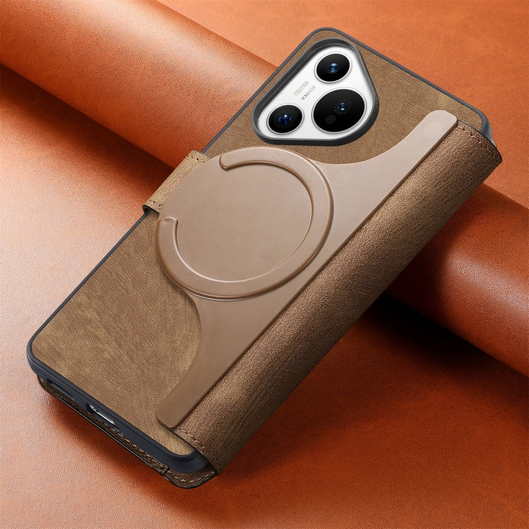 For Huawei Pura 70 CaseNeo MagSafe RFID Anti-theft Retro Leather Phone Case(Brown) by CaseNeo