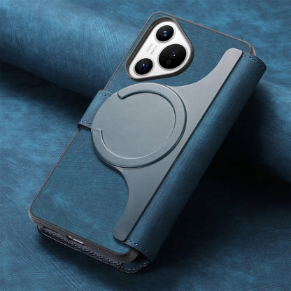 For Huawei Pura 70 CaseNeo MagSafe RFID Anti-theft Retro Leather Phone Case(Blue) by CaseNeo