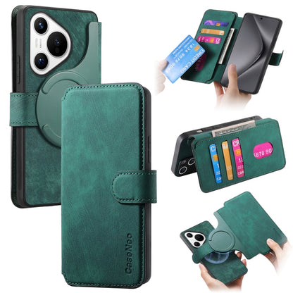 For Huawei Pura 70 CaseNeo MagSafe RFID Anti-theft Retro Leather Phone Case(Green) by CaseNeo