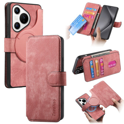 For Huawei Pura 70 CaseNeo MagSafe RFID Anti-theft Retro Leather Phone Case(Pink) by CaseNeo