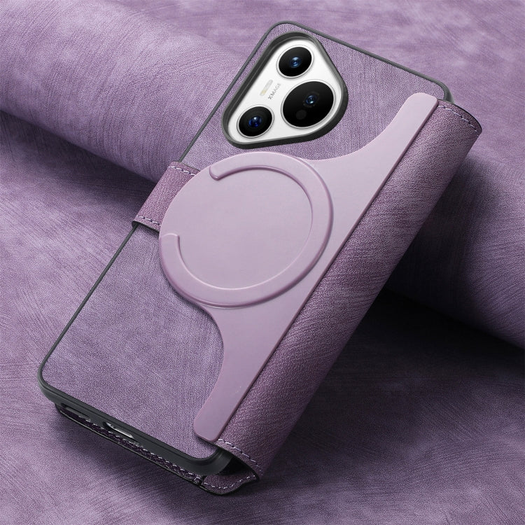 For Huawei Pura 70 CaseNeo MagSafe RFID Anti-theft Retro Leather Phone Case(Purple) by CaseNeo