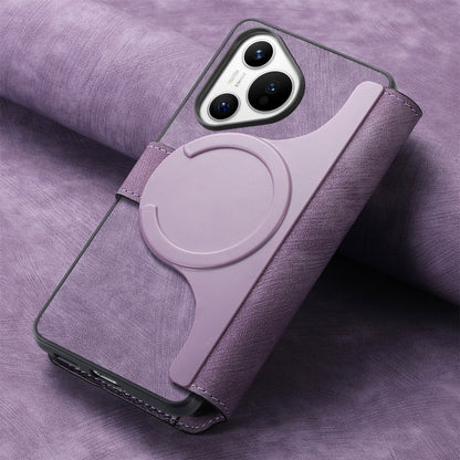 For Huawei Pura 70 CaseNeo MagSafe RFID Anti-theft Retro Leather Phone Case(Purple) by CaseNeo