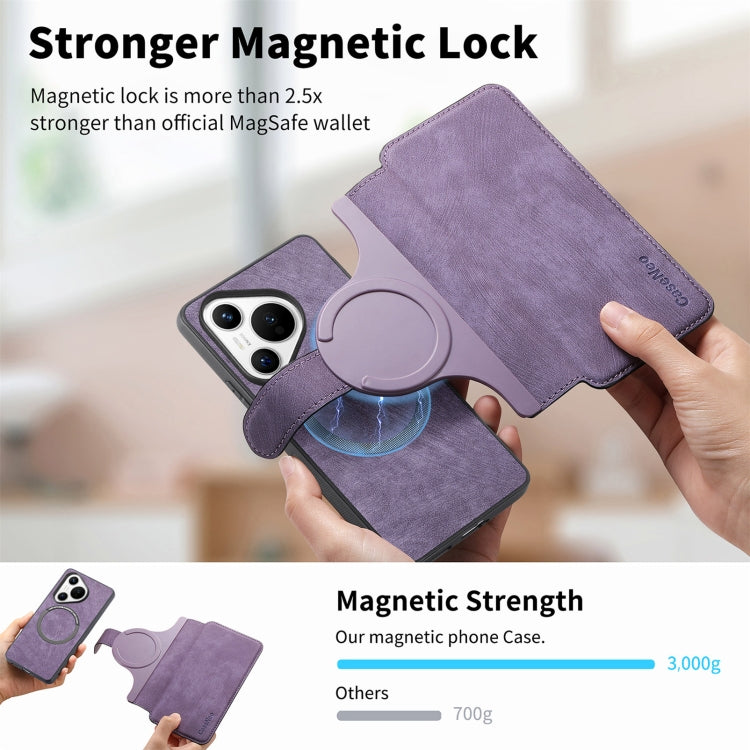 For Huawei Pura 70 CaseNeo MagSafe RFID Anti-theft Retro Leather Phone Case(Purple) by CaseNeo