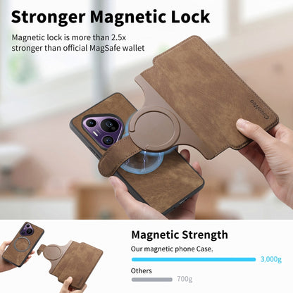 For Huawei Pura 70 Pro CaseNeo MagSafe RFID Anti-theft Retro Leather Phone Case(Brown) by CaseNeo