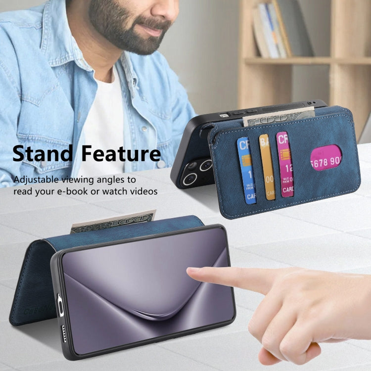 For Huawei Pura 70 Pro CaseNeo MagSafe RFID Anti-theft Retro Leather Phone Case(Blue) by CaseNeo