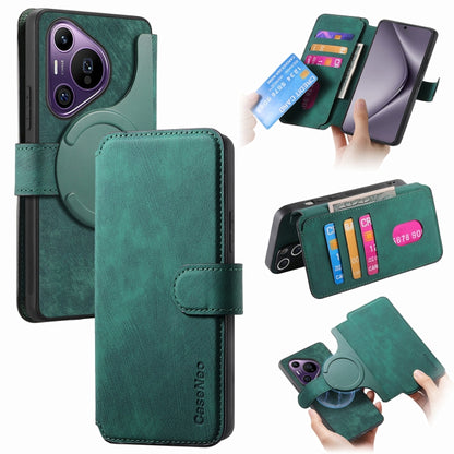 For Huawei Pura 70 Pro CaseNeo MagSafe RFID Anti-theft Retro Leather Phone Case(Green) by CaseNeo