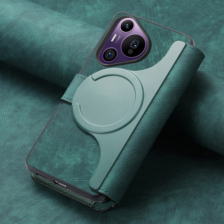 For Huawei Pura 70 Pro CaseNeo MagSafe RFID Anti-theft Retro Leather Phone Case(Green) by CaseNeo