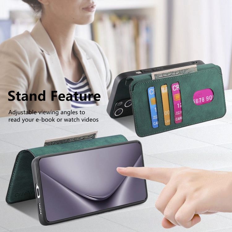 For Huawei Pura 70 Pro CaseNeo MagSafe RFID Anti-theft Retro Leather Phone Case(Green) by CaseNeo