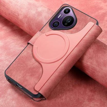For Huawei Pura 70 Pro CaseNeo MagSafe RFID Anti-theft Retro Leather Phone Case(Pink) by CaseNeo
