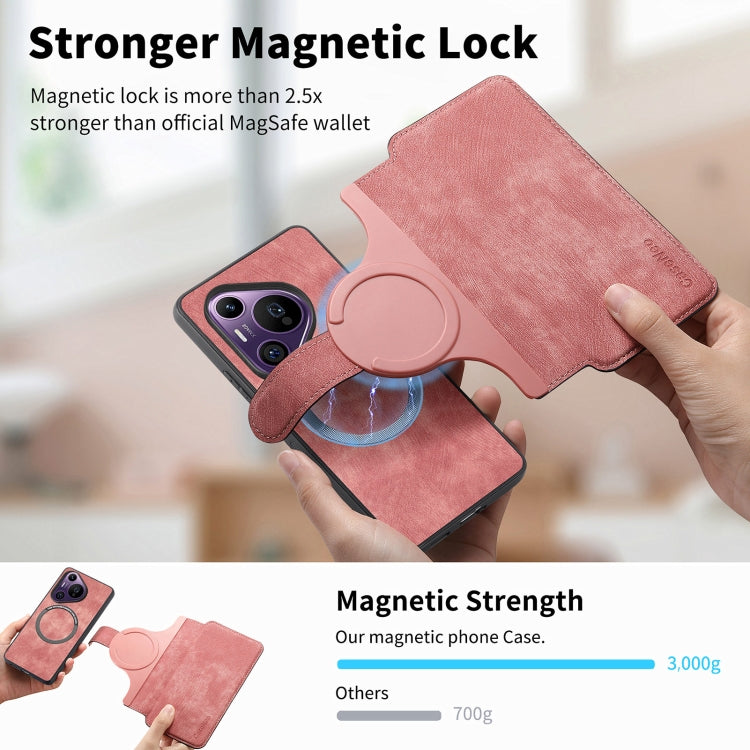 For Huawei Pura 70 Pro CaseNeo MagSafe RFID Anti-theft Retro Leather Phone Case(Pink) by CaseNeo