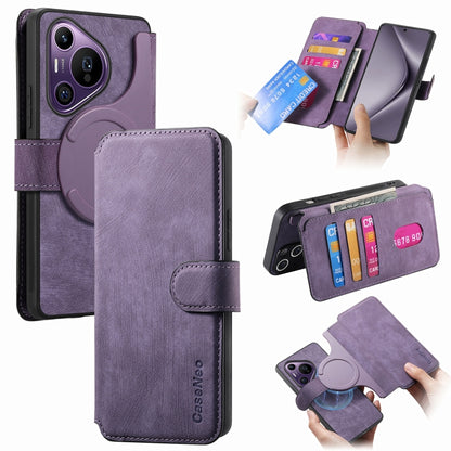 For Huawei Pura 70 Pro CaseNeo MagSafe RFID Anti-theft Retro Leather Phone Case(Purple) by CaseNeo