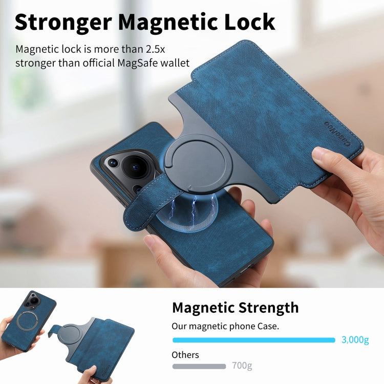 For Huawei Pura 70 Ultra CaseNeo MagSafe RFID Anti-theft Retro Leather Phone Case(Blue) by CaseNeo