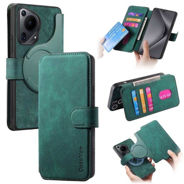 For Huawei Pura 70 Ultra CaseNeo MagSafe RFID Anti-theft Retro Leather Phone Case(Green) by CaseNeo