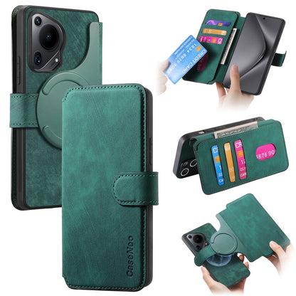 For Huawei Pura 70 Ultra CaseNeo MagSafe RFID Anti-theft Retro Leather Phone Case(Green) by CaseNeo