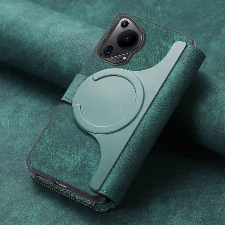 For Huawei Pura 70 Ultra CaseNeo MagSafe RFID Anti-theft Retro Leather Phone Case(Green) by CaseNeo
