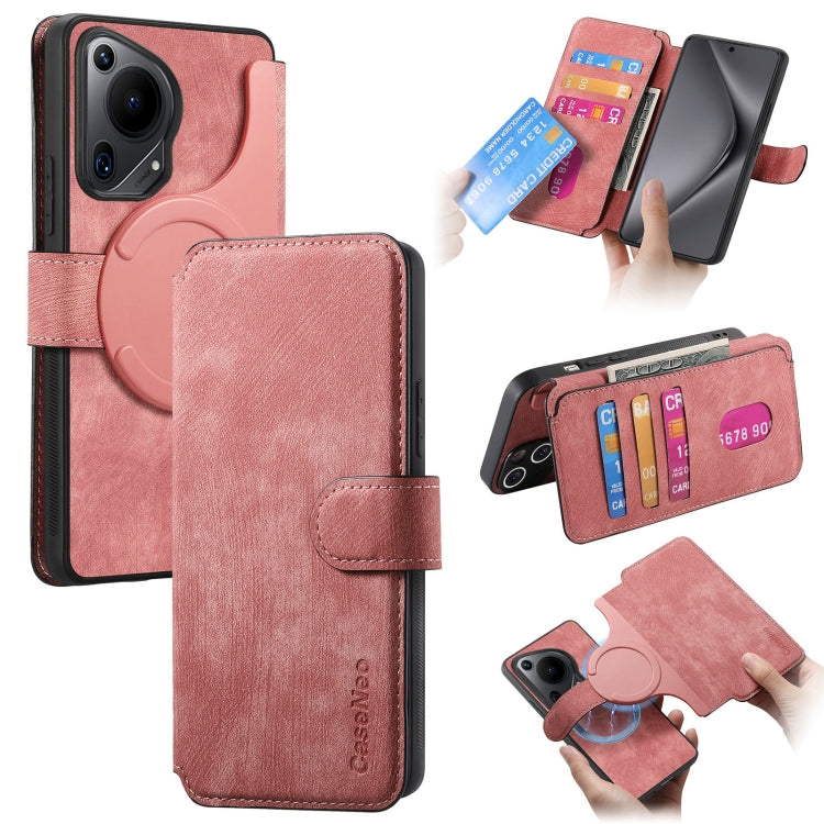 For Huawei Pura 70 Ultra CaseNeo MagSafe RFID Anti-theft Retro Leather Phone Case(Pink) by CaseNeo
