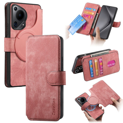 For Huawei Pura 70 Ultra CaseNeo MagSafe RFID Anti-theft Retro Leather Phone Case(Pink) by CaseNeo