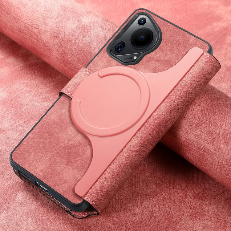 For Huawei Pura 70 Ultra CaseNeo MagSafe RFID Anti-theft Retro Leather Phone Case(Pink) by CaseNeo