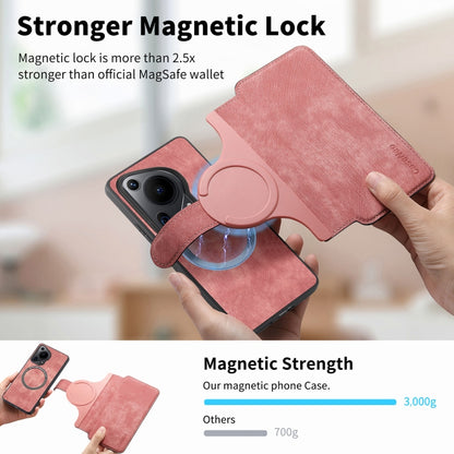 For Huawei Pura 70 Ultra CaseNeo MagSafe RFID Anti-theft Retro Leather Phone Case(Pink) by CaseNeo