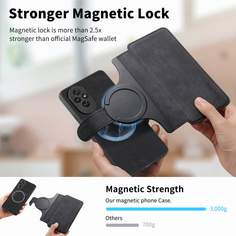 For Honor 200 CaseNeo MagSafe RFID Anti-theft Retro Leather Phone Case(Black) by CaseNeo