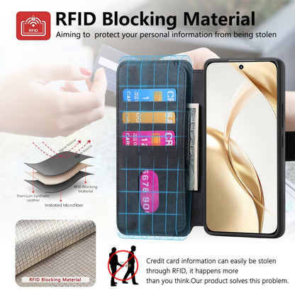 For Honor 200 CaseNeo MagSafe RFID Anti-theft Retro Leather Phone Case(Black) by CaseNeo