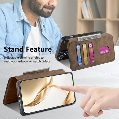 For Honor 200 CaseNeo MagSafe RFID Anti-theft Retro Leather Phone Case(Brown) by CaseNeo