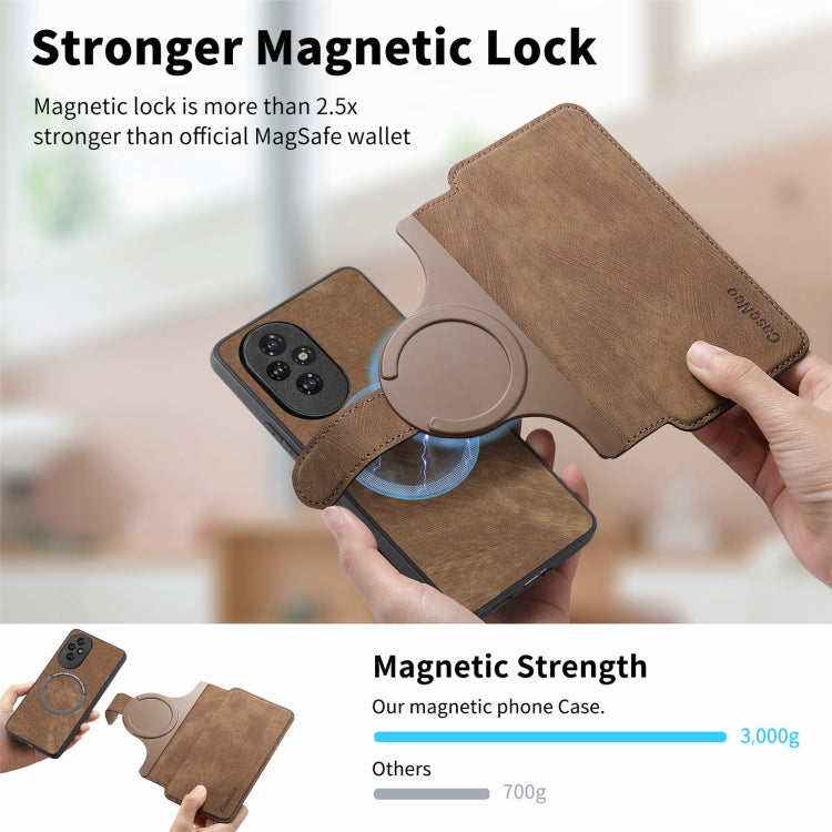 For Honor 200 CaseNeo MagSafe RFID Anti-theft Retro Leather Phone Case(Brown) by CaseNeo