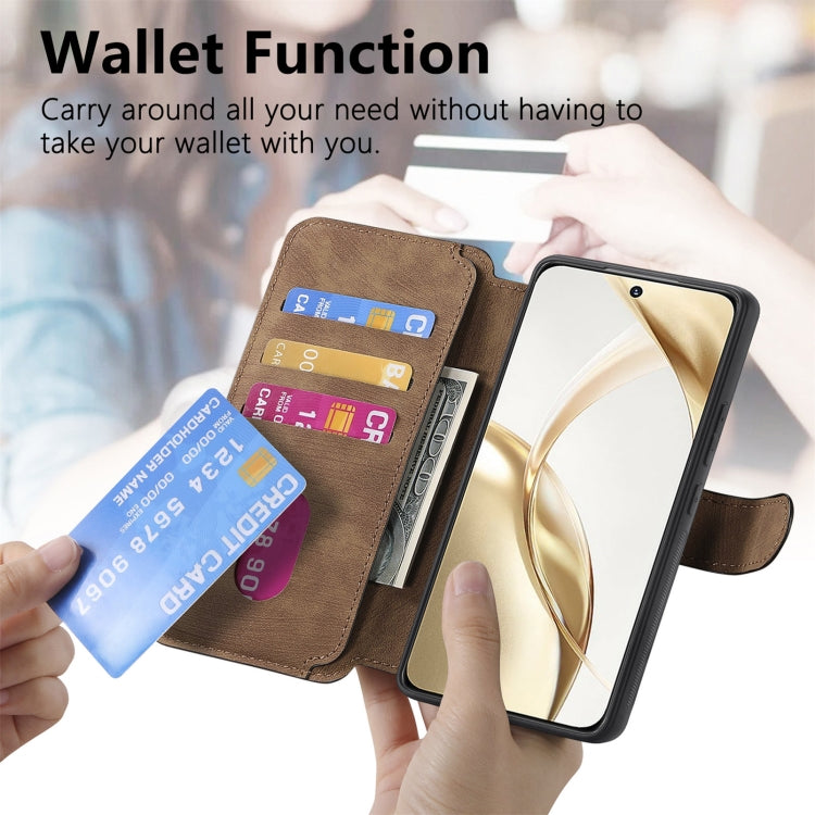 For Honor 200 CaseNeo MagSafe RFID Anti-theft Retro Leather Phone Case(Brown) by CaseNeo