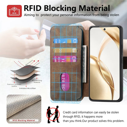 For Honor 200 CaseNeo MagSafe RFID Anti-theft Retro Leather Phone Case(Brown) by CaseNeo