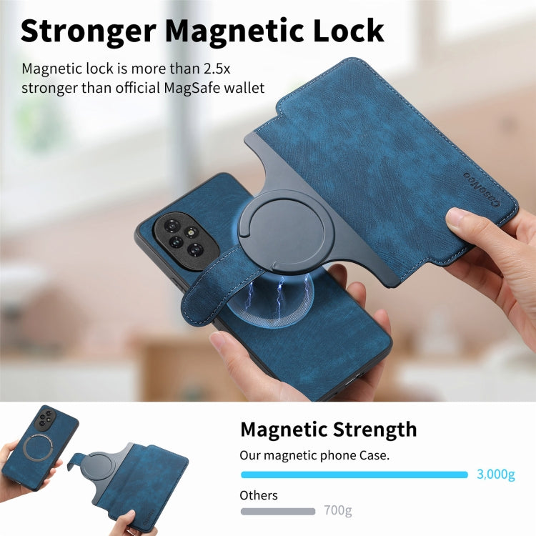 For Honor 200 CaseNeo MagSafe RFID Anti-theft Retro Leather Phone Case(Blue) by CaseNeo