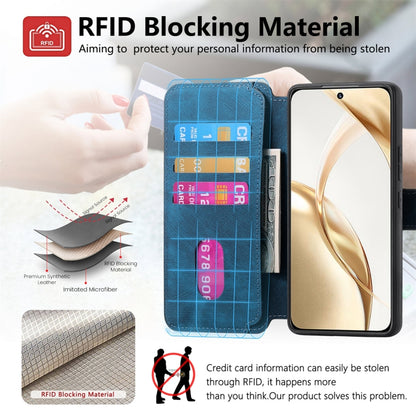 For Honor 200 CaseNeo MagSafe RFID Anti-theft Retro Leather Phone Case(Blue) by CaseNeo