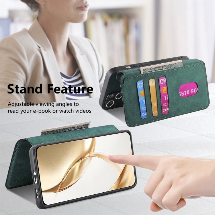 For Honor 200 CaseNeo MagSafe RFID Anti-theft Retro Leather Phone Case(Green) by CaseNeo