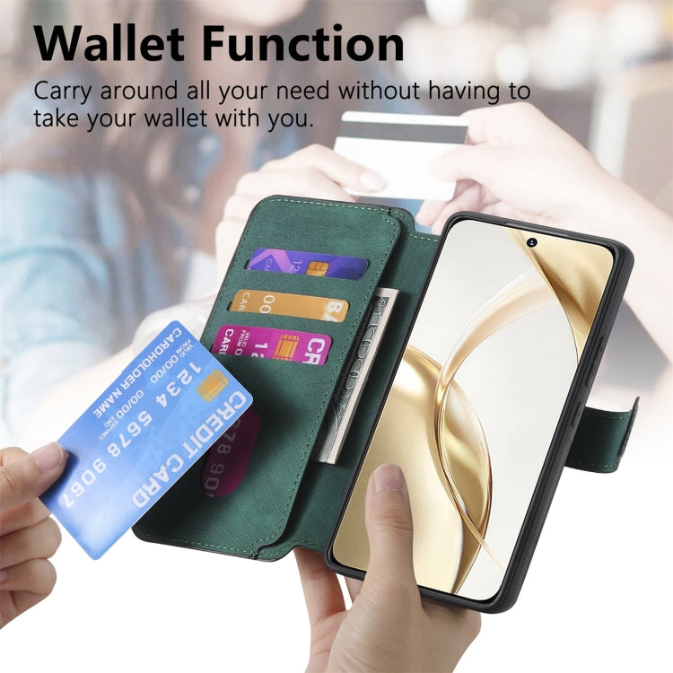 For Honor 200 CaseNeo MagSafe RFID Anti-theft Retro Leather Phone Case(Green) by CaseNeo