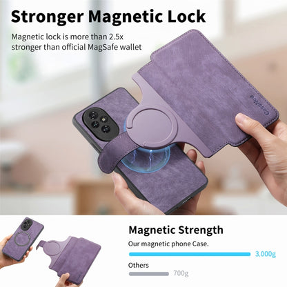 For Honor 200 CaseNeo MagSafe RFID Anti-theft Retro Leather Phone Case(Purple) by CaseNeo
