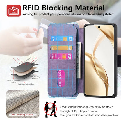 For Honor 200 CaseNeo MagSafe RFID Anti-theft Retro Leather Phone Case(Purple) by CaseNeo