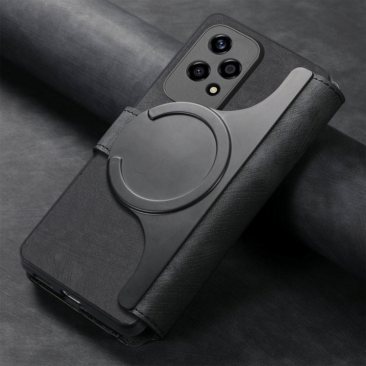 For Honor 200 Lite Global CaseNeo MagSafe RFID Anti-theft Retro Leather Phone Case(Black) by CaseNeo