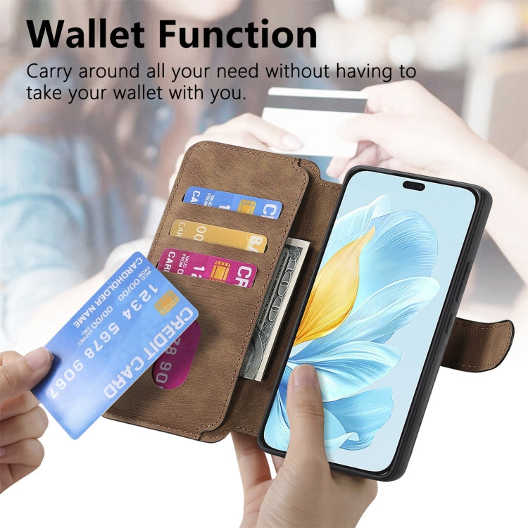 For Honor 200 Lite Global CaseNeo MagSafe RFID Anti-theft Retro Leather Phone Case(Brown) by CaseNeo