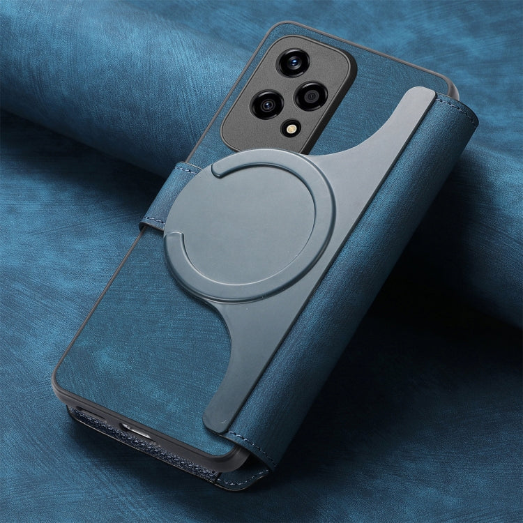 For Honor 200 Lite Global CaseNeo MagSafe RFID Anti-theft Retro Leather Phone Case(Blue) by CaseNeo