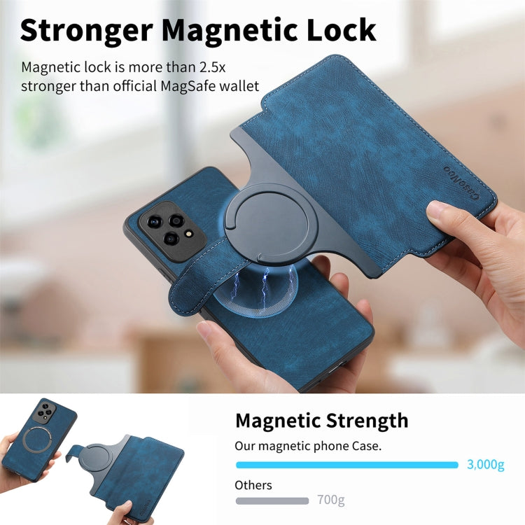 For Honor 200 Lite Global CaseNeo MagSafe RFID Anti-theft Retro Leather Phone Case(Blue) by CaseNeo