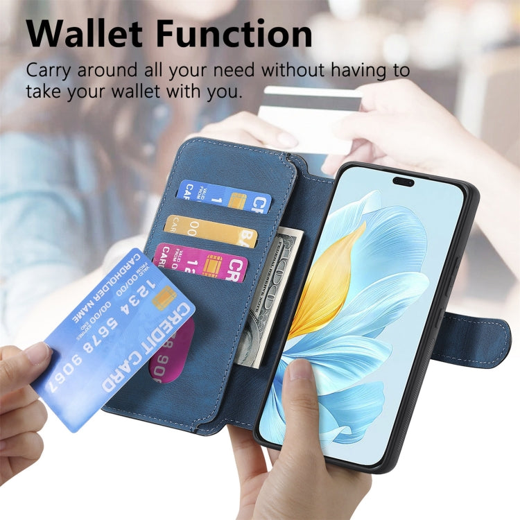 For Honor 200 Lite Global CaseNeo MagSafe RFID Anti-theft Retro Leather Phone Case(Blue) by CaseNeo