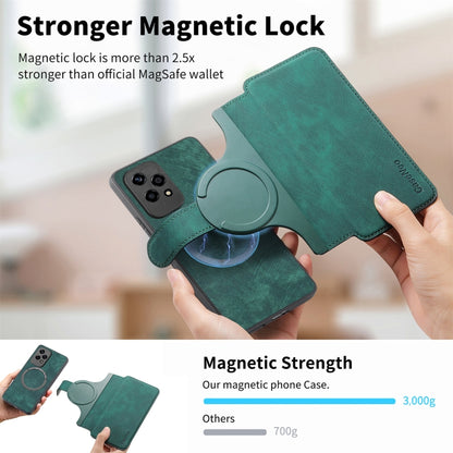 For Honor 200 Lite Global CaseNeo MagSafe RFID Anti-theft Retro Leather Phone Case(Green) by CaseNeo