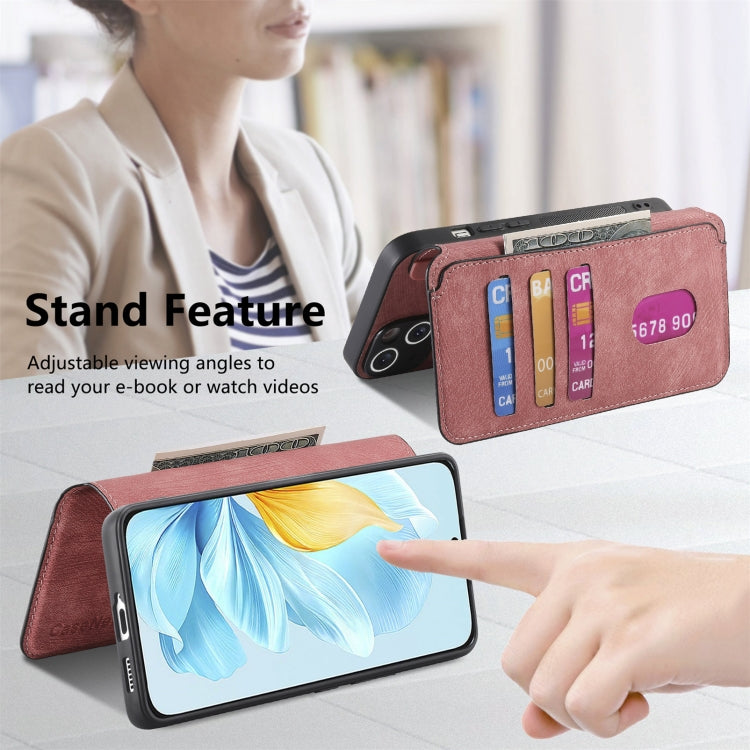 For Honor 200 Lite Global CaseNeo MagSafe RFID Anti-theft Retro Leather Phone Case(Pink) by CaseNeo